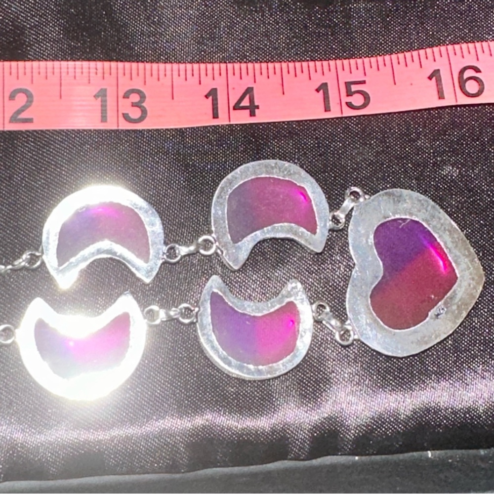 Tourmaline bi-color Moon & Stars multi-gem necklace - Picture 4 of 7